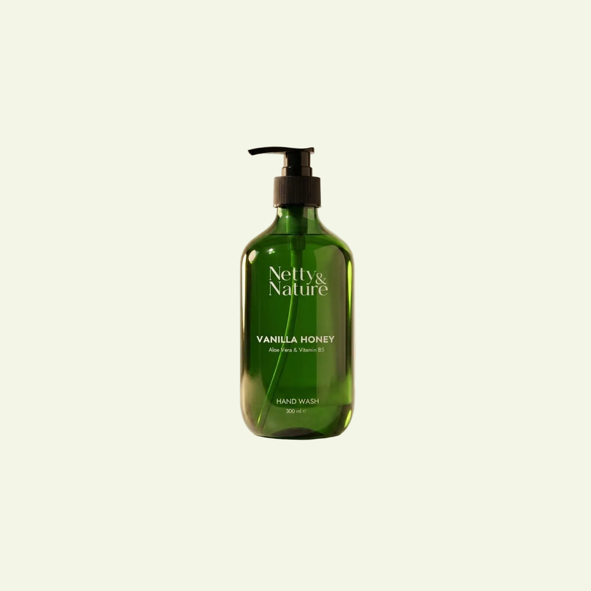 Netty & Nature Aloe Restore Hand Wash in a tall deep-green pump bottle